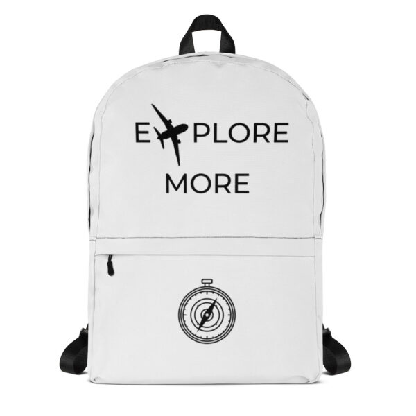 Explorer Rucksack "Explore more" – stilvoller und praktischer Begleiter, robustes Polyester, wasserabweisend, mit Laptopfach und ergonomischen Gurten. Ideal für Entdeckungsreisen.