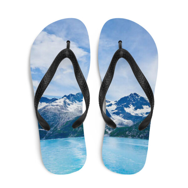 Bequeme Flip Flops Herren "Alaska" mit Ozean- und Bergmotiv