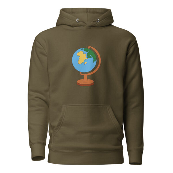 Unisex Hoodie mit Globus – Vorderansicht